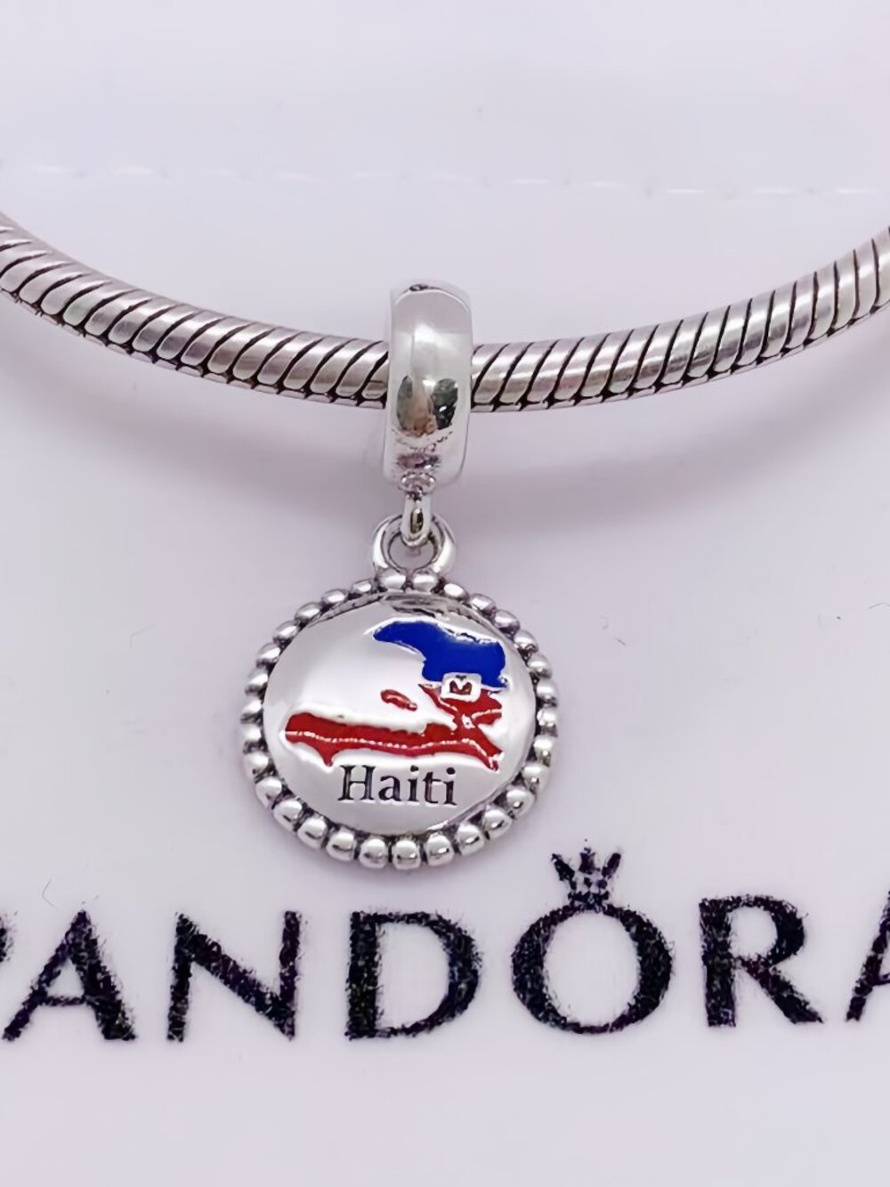 Pandora Haiti Map Dangle Charm